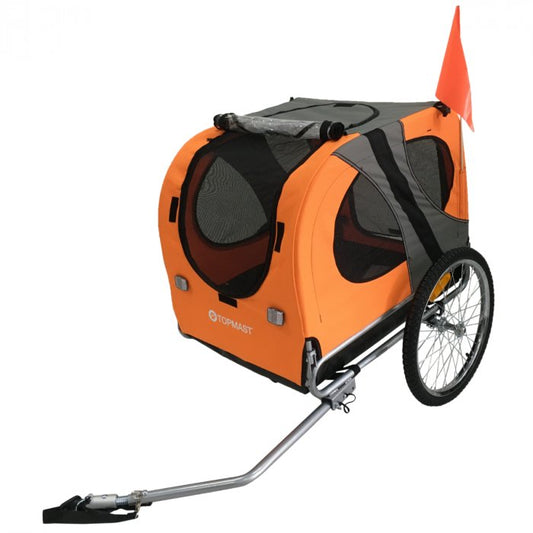Topmast Fahrradanhänger - faltbar - orange - bis zu 40kg belastbar - Mypuppystore ➤ wir machen Ihren Hund glücklich!#